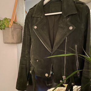 BlankNyc suede green motorcycle jacket